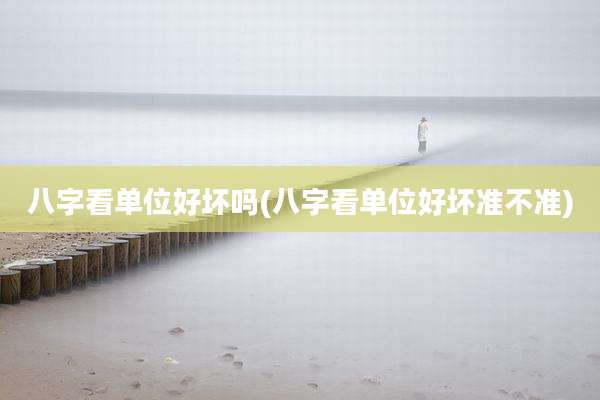 八字看单位好坏吗(八字看单位好坏准不准)