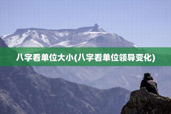 八字看单位大小(八字看单位领导变化)