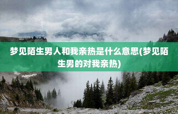 梦见陌生男人和我亲热是什么意思(梦见陌生男的对我亲热)