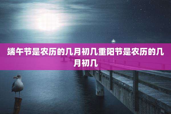 端午节是农历的几月初几重阳节是农历的几月初几