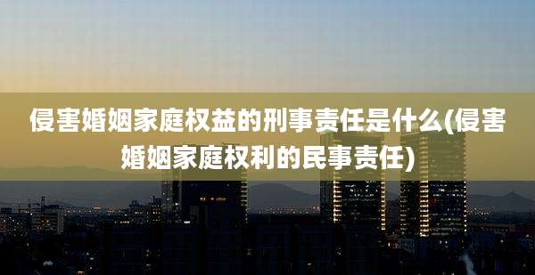 侵害婚姻家庭权益的刑事责任是什么(侵害婚姻家庭权利的民事责任)
