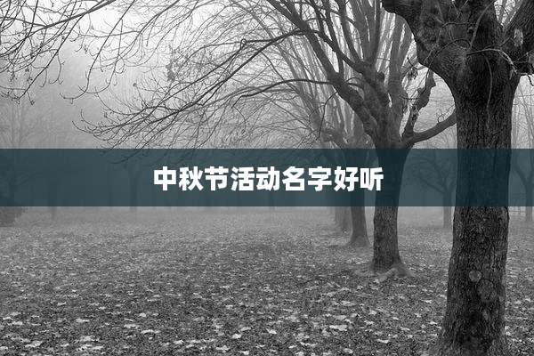 中秋节活动名字好听