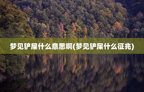 梦见铲屎什么意思啊(梦见铲屎什么征兆)