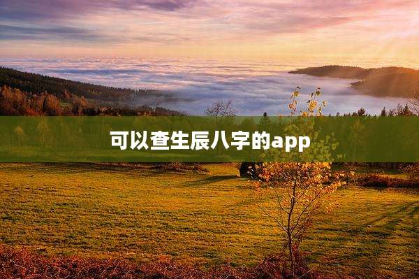 可以查生辰八字的app