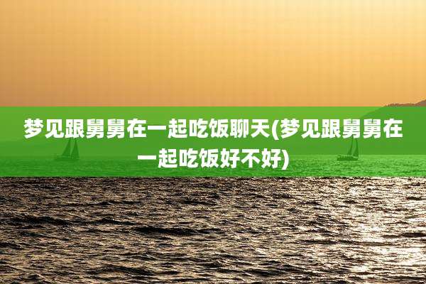 梦见跟舅舅在一起吃饭聊天(梦见跟舅舅在一起吃饭好不好)