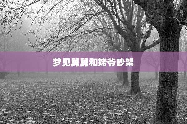 梦见舅舅和姥爷吵架