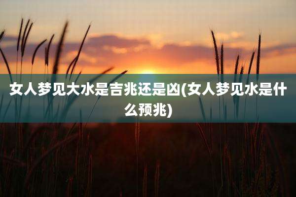 女人梦见大水是吉兆还是凶(女人梦见水是什么预兆)