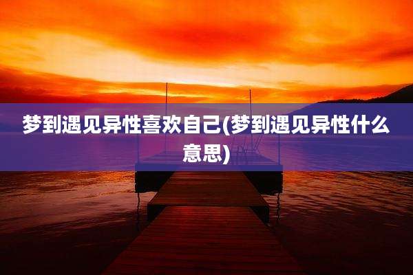 梦到遇见异性喜欢自己(梦到遇见异性什么意思)