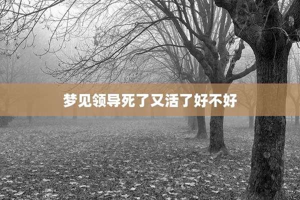 梦见领导死了又活了好不好