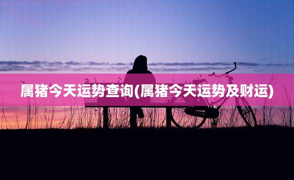 属猪今天运势查询(属猪今天运势及财运)