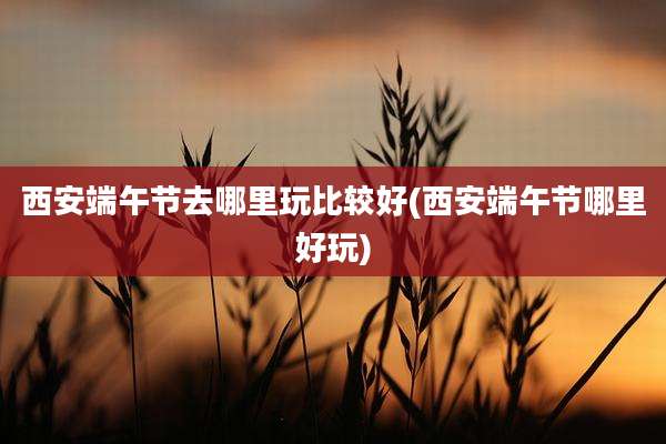 西安端午节去哪里玩比较好(西安端午节哪里好玩)