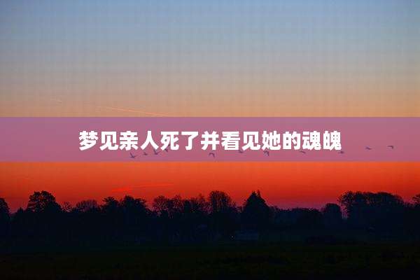 梦见亲人死了并看见她的魂魄