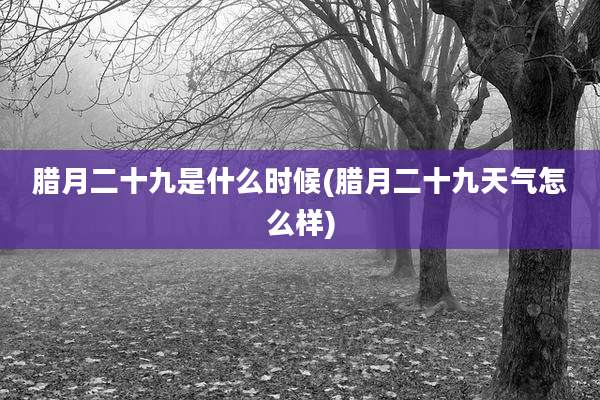 腊月二十九是什么时候(腊月二十九天气怎么样)