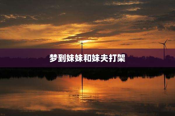 梦到妹妹和妹夫打架