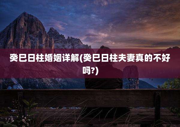 癸巳日柱婚姻详解(癸巳日柱夫妻真的不好吗?)
