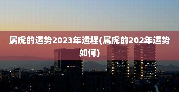 属虎的运势2023年运程(属虎的202年运势如何)