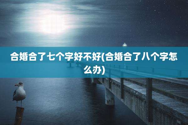 合婚合了七个字好不好(合婚合了八个字怎么办)