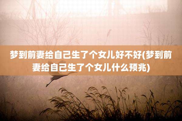梦到前妻给自己生了个女儿好不好(梦到前妻给自己生了个女儿什么预兆)