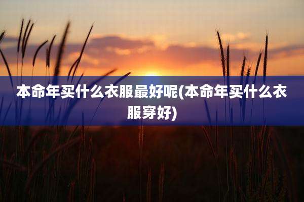 本命年买什么衣服最好呢(本命年买什么衣服穿好)