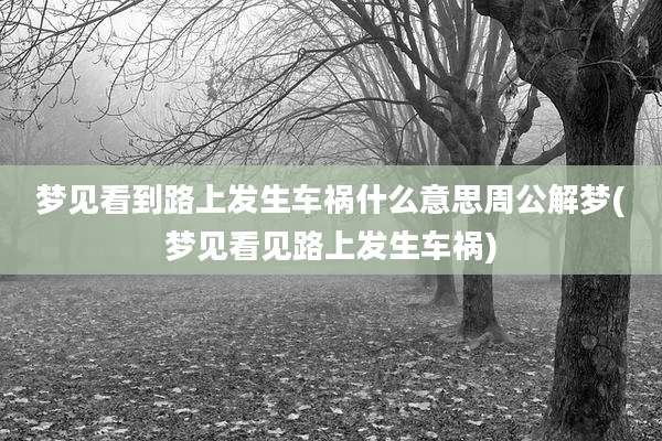 梦见看到路上发生车祸什么意思周公解梦(梦见看见路上发生车祸)