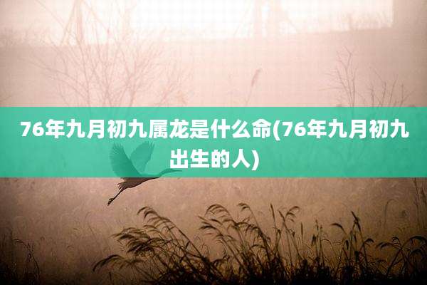 76年九月初九属龙是什么命(76年九月初九出生的人)
