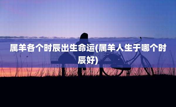 属羊各个时辰出生命运(属羊人生于哪个时辰好)