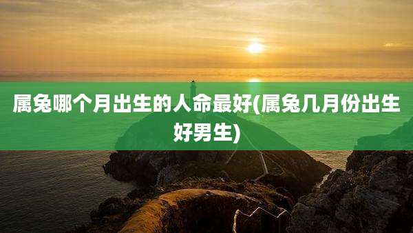 属兔哪个月出生的人命最好(属兔几月份出生好男生)