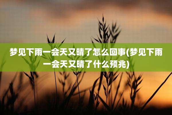 梦见下雨一会天又晴了怎么回事(梦见下雨一会天又晴了什么预兆)