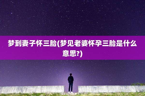 梦到妻子怀三胎(梦见老婆怀孕三胎是什么意思?)