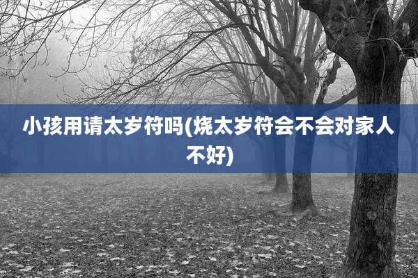 小孩用请太岁符吗(烧太岁符会不会对家人不好)