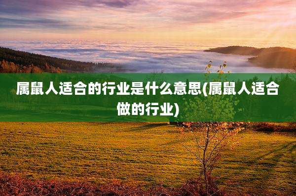 属鼠人适合的行业是什么意思(属鼠人适合做的行业)