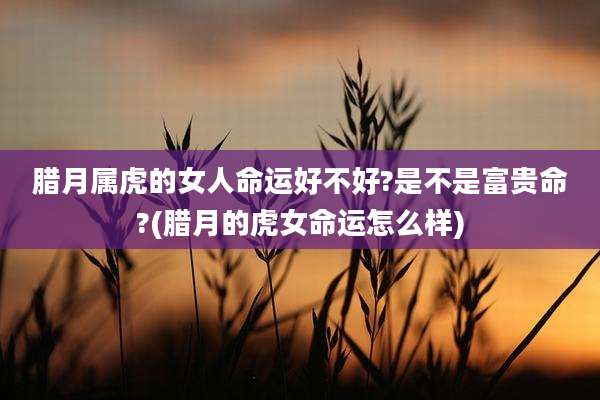 腊月属虎的女人命运好不好?是不是富贵命?(腊月的虎女命运怎么样)