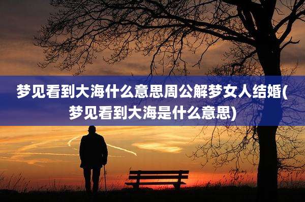 梦见看到大海什么意思周公解梦女人结婚(梦见看到大海是什么意思)
