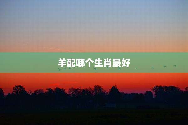 羊配哪个生肖最好