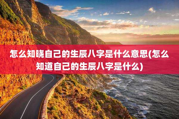 怎么知晓自己的生辰八字是什么意思(怎么知道自己的生辰八字是什么)