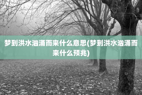 梦到洪水汹涌而来什么意思(梦到洪水汹涌而来什么预兆)
