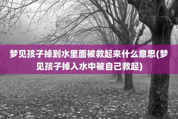 梦见孩子掉到水里面被救起来什么意思(梦见孩子掉入水中被自己救起)