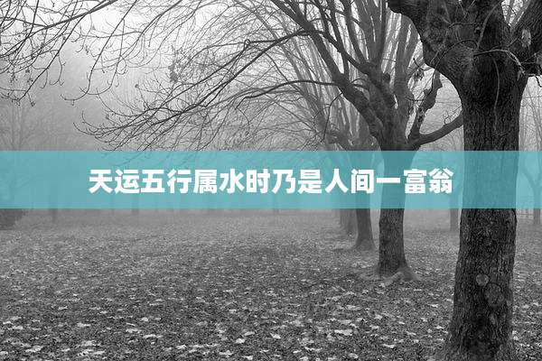 天运五行属水时乃是人间一富翁