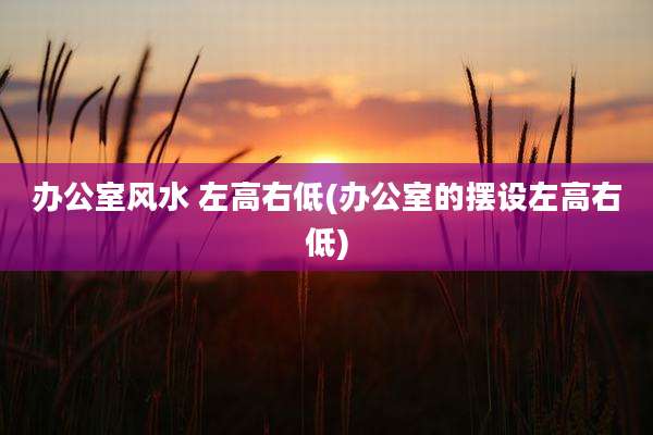 办公室风水 左高右低(办公室的摆设左高右低)