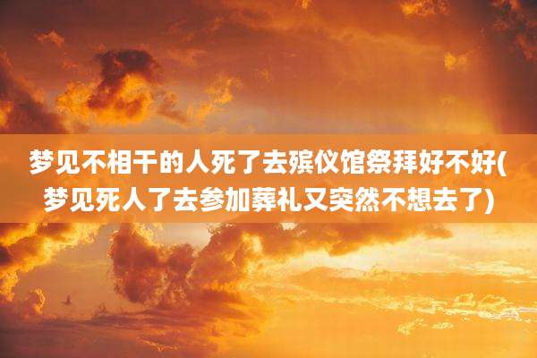 梦见不相干的人死了去殡仪馆祭拜好不好(梦见死人了去参加葬礼又突然不想去了)