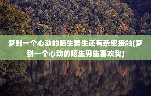 梦到一个心动的陌生男生还有亲密接触(梦到一个心动的陌生男生喜欢我)