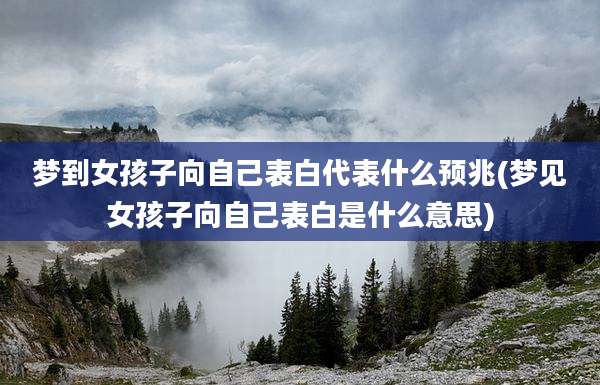 梦到女孩子向自己表白代表什么预兆(梦见女孩子向自己表白是什么意思)
