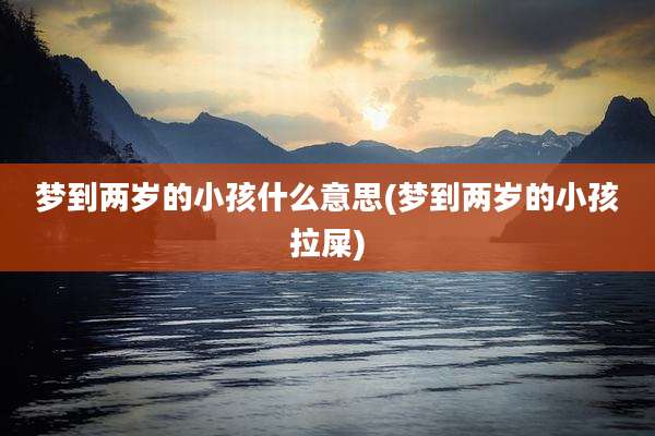 梦到两岁的小孩什么意思(梦到两岁的小孩拉屎)