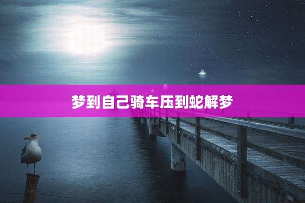 梦到自己骑车压到蛇解梦