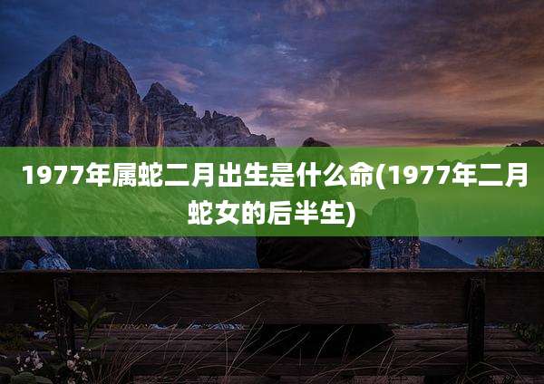1977年属蛇二月出生是什么命(1977年二月蛇女的后半生)