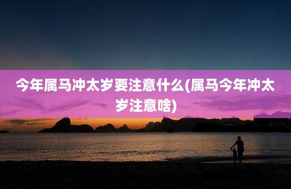 今年属马冲太岁要注意什么(属马今年冲太岁注意啥)