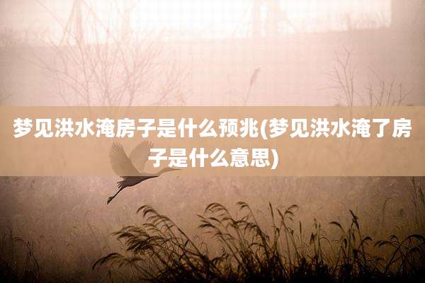 梦见洪水淹房子是什么预兆(梦见洪水淹了房子是什么意思)