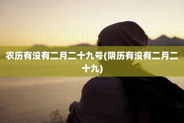 农历有没有二月二十九号(阴历有没有二月二十九)