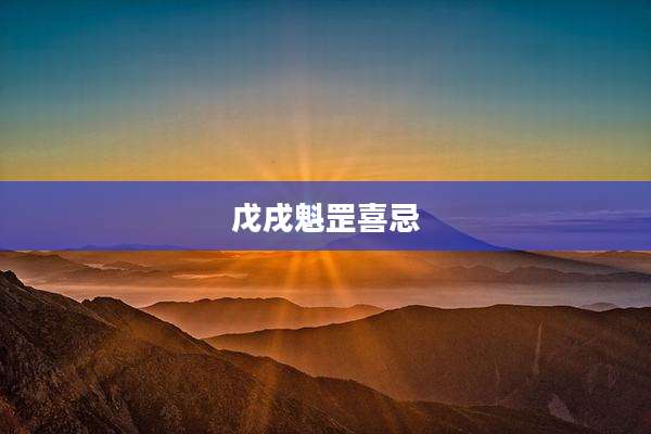 戊戌魁罡喜忌