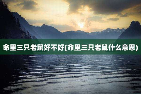 命里三只老鼠好不好(命里三只老鼠什么意思)